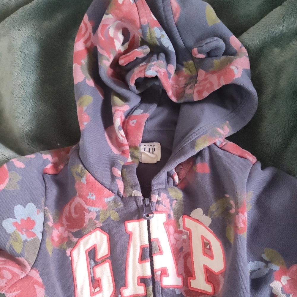 GAP Blue and Pink Floral Sweatshirt Hoodie